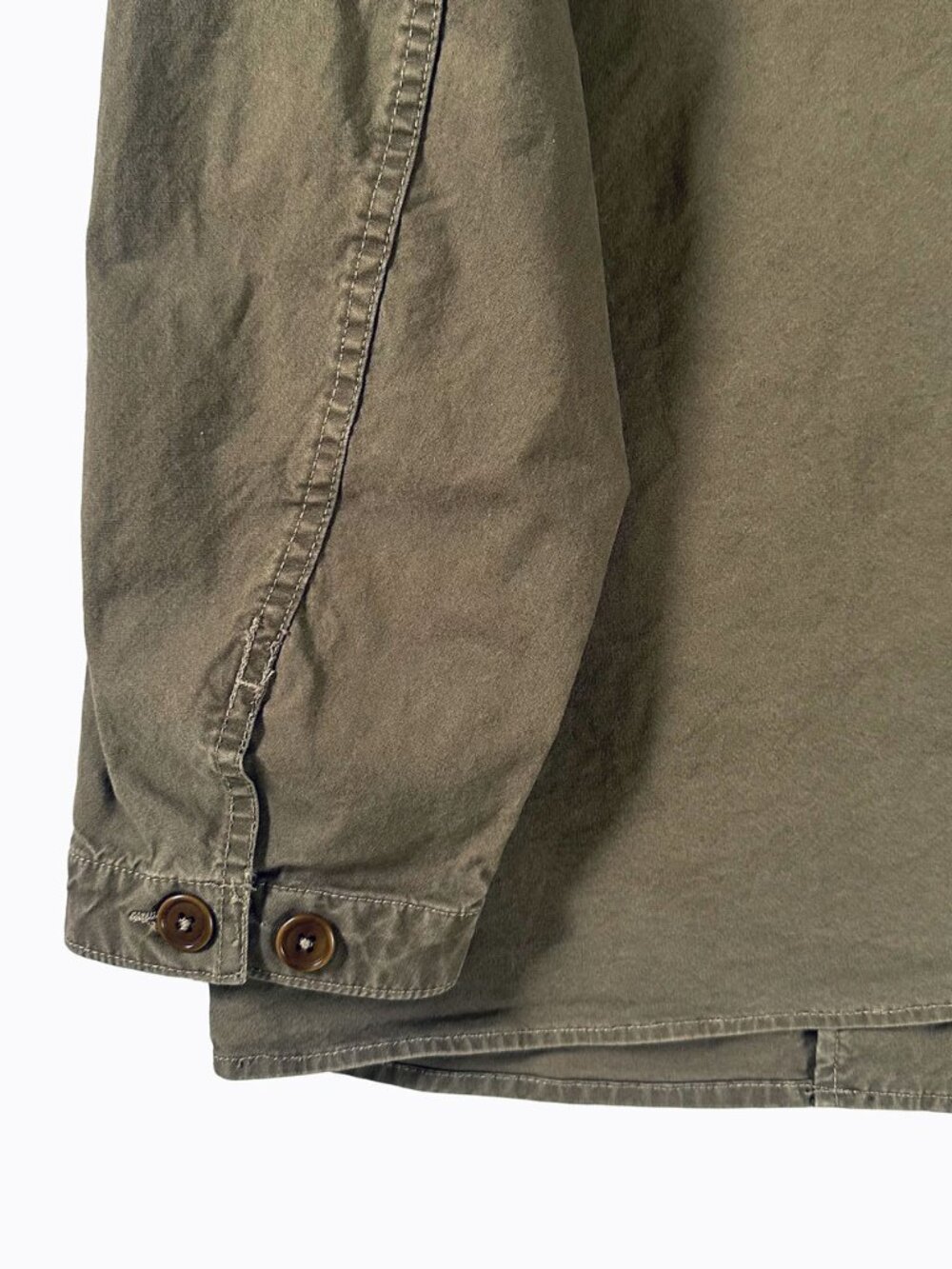 Buck Mason Craftsman Canvas Field Jacket XL Olive Green Corduroy Chore Coat Men - Picture 4 of 9